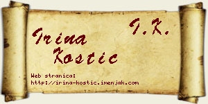 Irina Kostić vizit kartica
